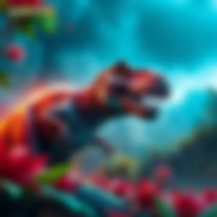 A vibrant graphic featuring a T-Rex in a thrilling jungle setting, representing Capcom's 2026 plans for new dinosaur games