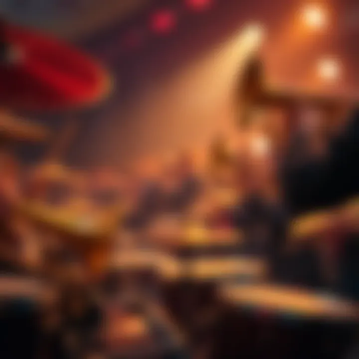 Powerful Drum and Horn Scene A captivating moment featuring drums and horns playing, evoking strong emotions and goosebumps for the audience.