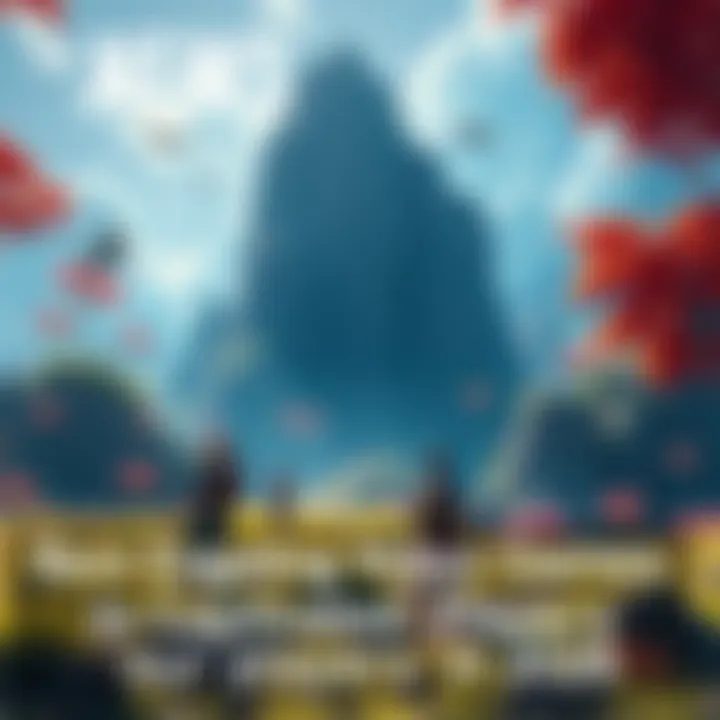 A vibrant and engaging video game landscape with characters exploring a lush world, showcasing action and adventure.