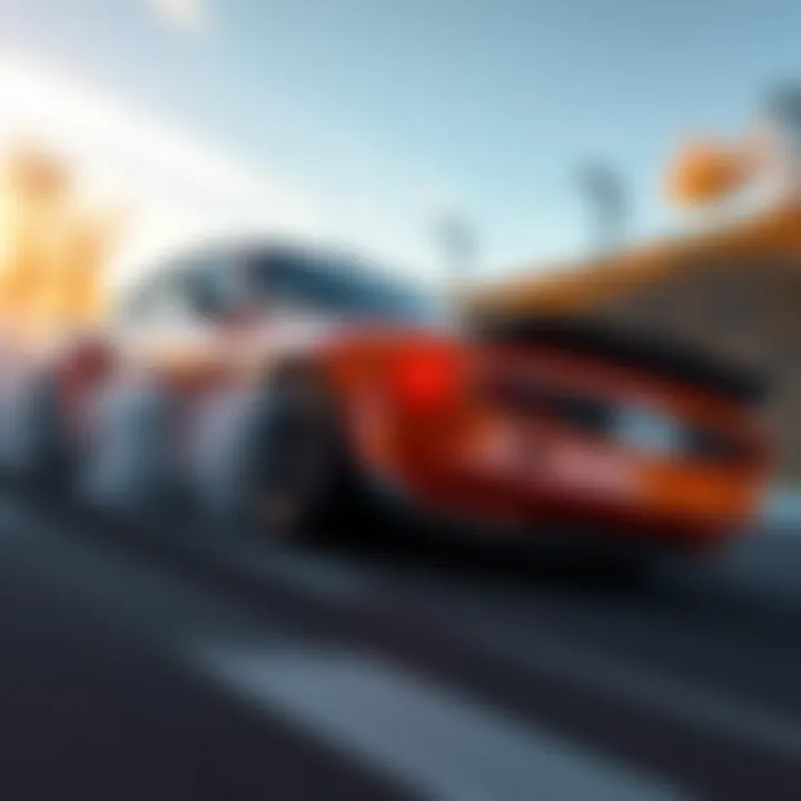 A sports car executing a drift around a sharp curve in Forza Horizon 6, showcasing dynamic motion and tire smoke