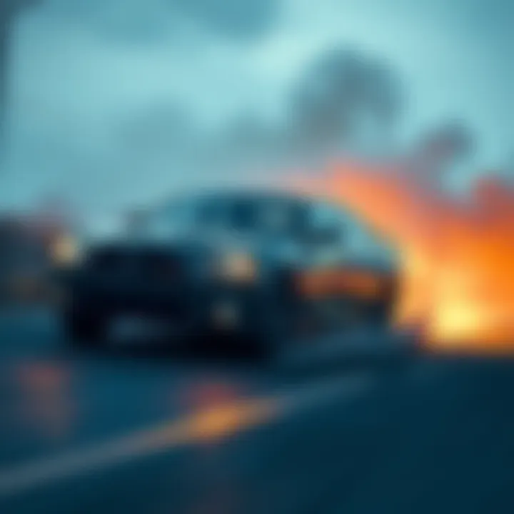 A car speeding away from a dangerous area with enemy presence, illustrating the tension of exfiltration attempts.