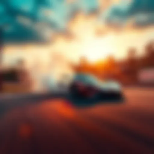 A racing car executing a Tornado Spin on a track, showcasing dynamic motion and control