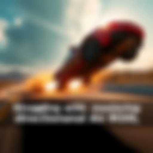 A car performing a directional air roll in the air, demonstrating control and skill in gaming