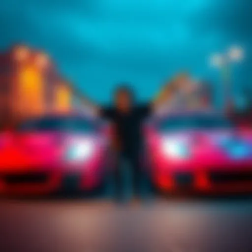 A player excitedly shows off two identical cars side by side, highlighting the unexpected duplication