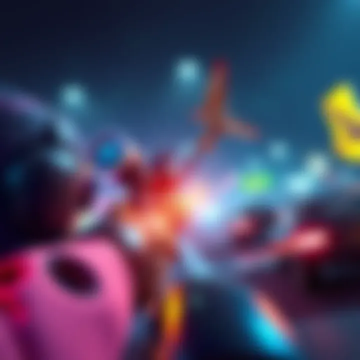 Car and Spitfire Weapons in Action A player aiming with the Car and Spitfire weapons in a vibrant game environment.