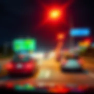 A car makes a wrong turn off the highway, leading to confusion on the road