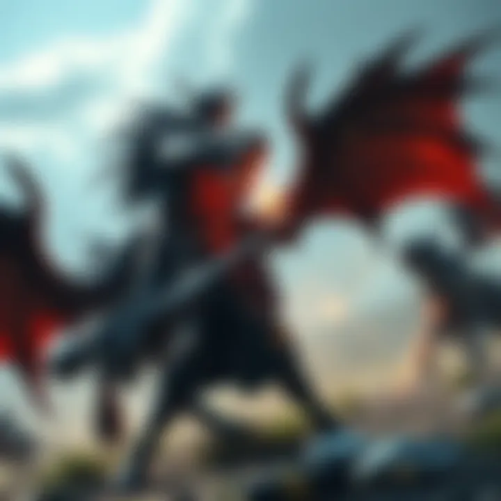 A player battling a fierce caragor mount in an online game, showcasing determination and strategy.