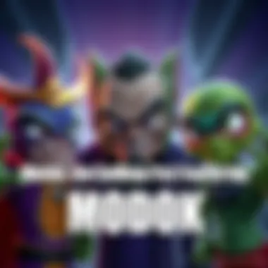 Cartoon characters MODOK, Destroyer, and Green Goblin Three cartoon characters including MODOK, Destroyer, and Green Goblin, all looking funny and ready for action