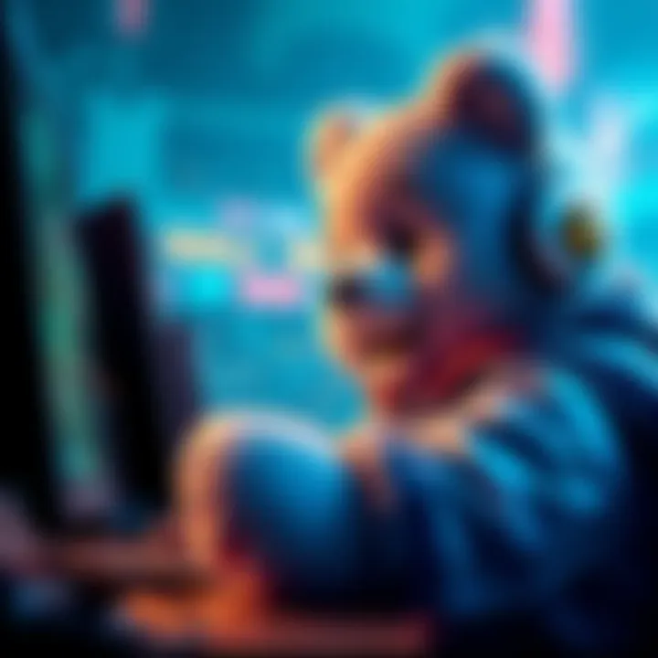 A care bear player focused on a PvP battle, showing excitement and strategy in a game environment.
