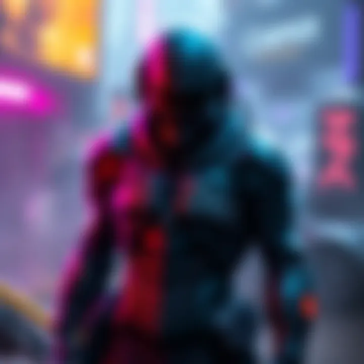 A character wearing the Carja Stalker armor, showcasing its sleek design and unique features in a gaming environment.