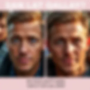 A side-by-side view of Carlo and P, highlighting their facial features and eye colors, with comments from people visible around them.