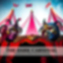 Colorful carnival masks displayed in front of a big top tent, symbolizing the allure of The Dark Carnival.