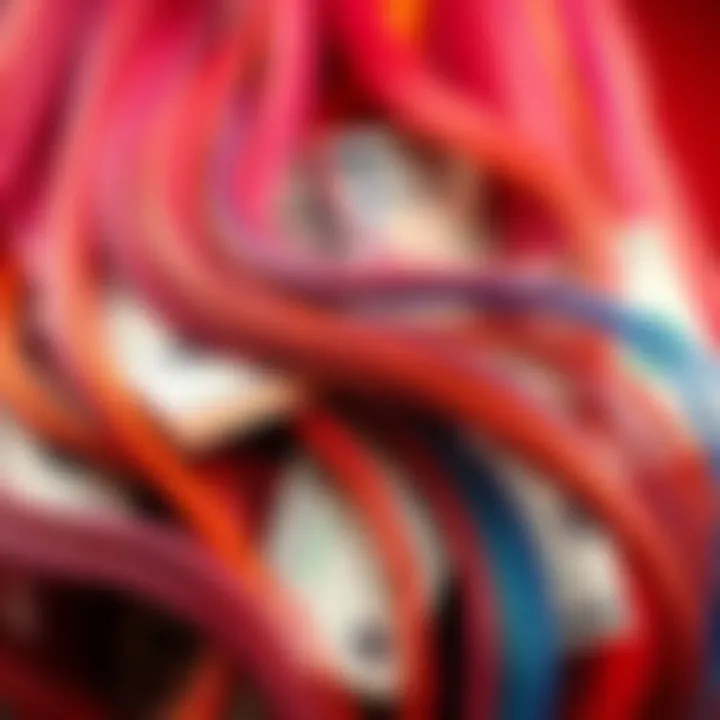 A close-up of banknotes intertwined with colorful hair strands, showcasing the cash with hair trend of 2025.
