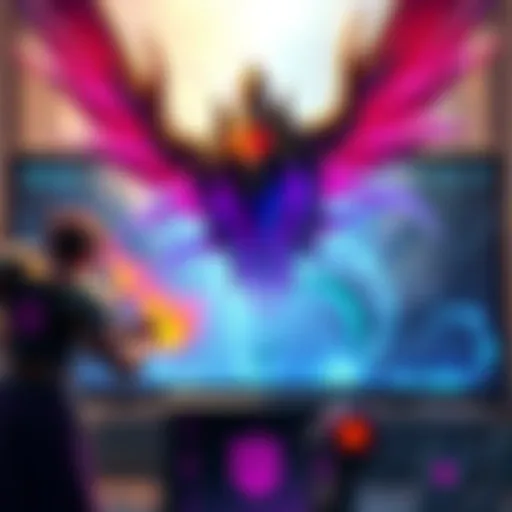 A screenshot of the Cass Mythic game showing the Iridescent Aspect in action with vibrant graphics and gameplay elements.