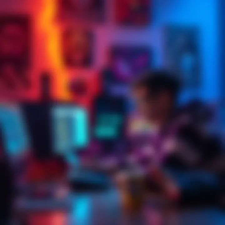 A person working on a video essay, with Cassette Beasts game elements in the background, showing creativity and inspiration.