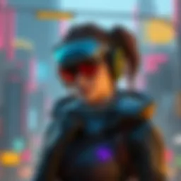 Cassidy as Johnny Silverhand Cassidy from Overwatch styled as Johnny Silverhand in a futuristic city backdrop