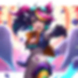 A colorful illustration of Cassie Clip, showcasing her unique style and abilities, with a vibrant background and in-game elements.