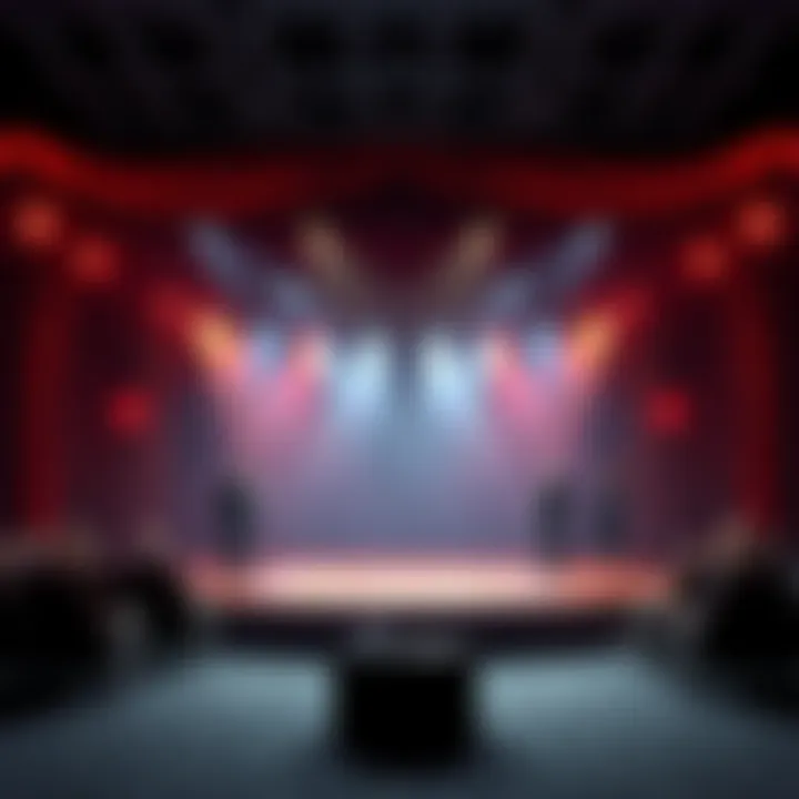 Casting Call for Scene Partner A theater stage with actors auditioning for the role of scene partner after Steagull's death, showcasing their skills and emotions.