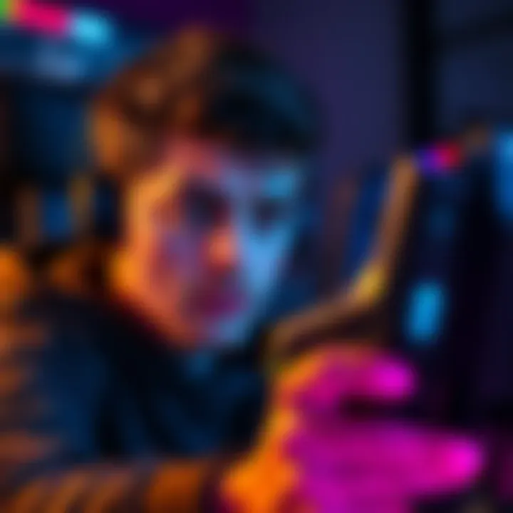 A casual gamer looks worried while playing an extraction shooter game, showing uncertainty about skill levels and game mechanics.