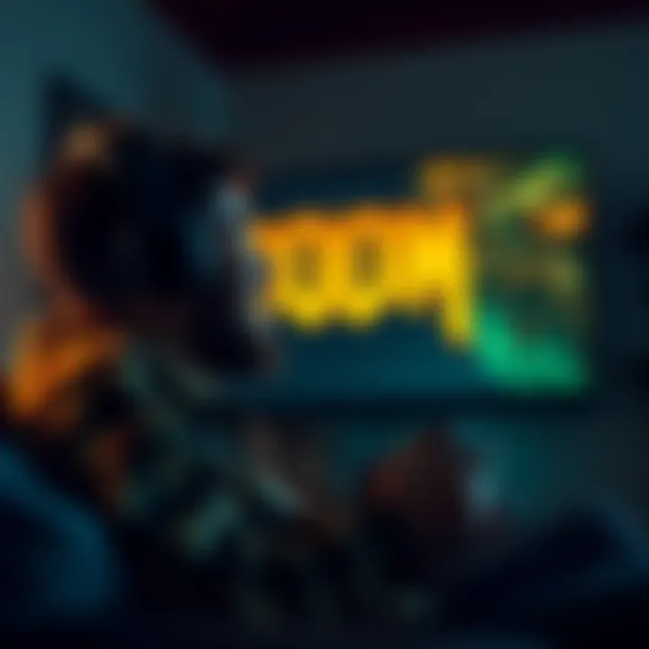 A relaxed gamer enjoying Doom on an easy difficulty setting with a joyful expression