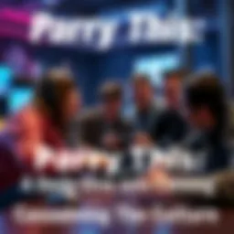 A group of friends gathered around a screen, playing a casual game and sharing laughs