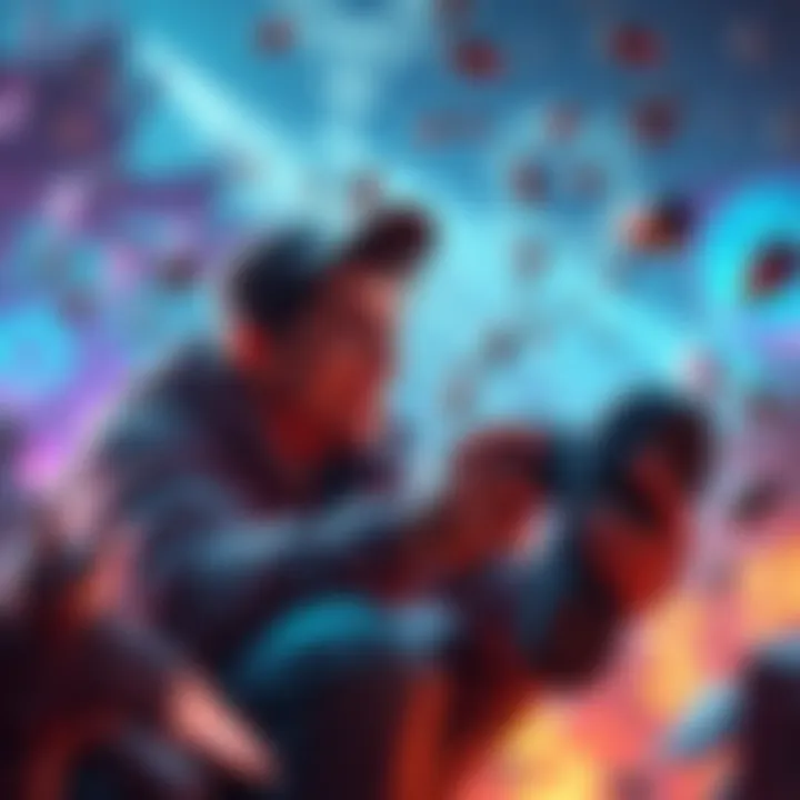 Casual gamer enjoying action RPG A casual gamer engaged in thrilling action role-playing game combat, surrounded by exciting graphics and loot drops, showcasing the enjoyment of playing without crafting mechanics.