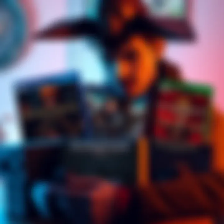 A casual gamer pondering over three game boxes for Elden Ring, Expedition 33, and Kingdom Come: Deliverance 2.