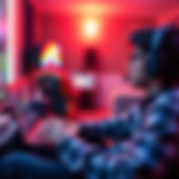 A person enjoying a casual online game on a laptop, immersed in the colorful graphics and simple gameplay.