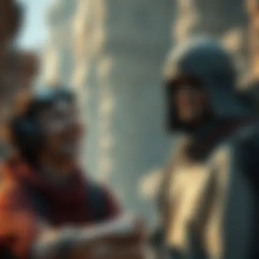 Casual gamer and raider in Buried City A casual gamer laughs nervously as a raider approaches with a hostile expression in Buried City, showcasing the tension in gaming interactions.