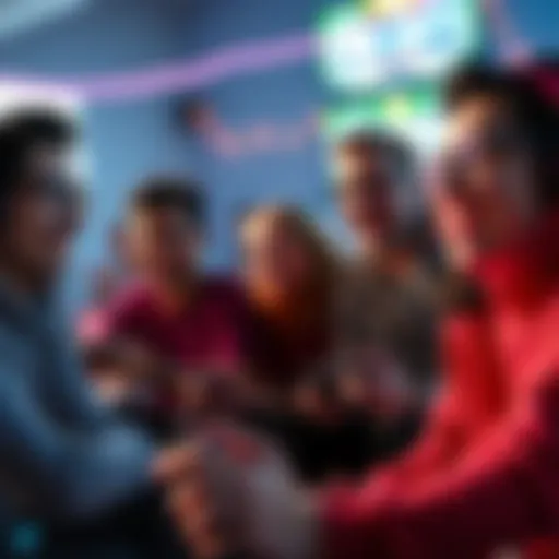 A diverse group of casual gamers playing Marathon together, smiling and having a good time