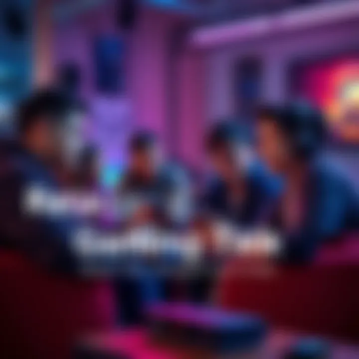 Group of people chatting about video games in a relaxed setting