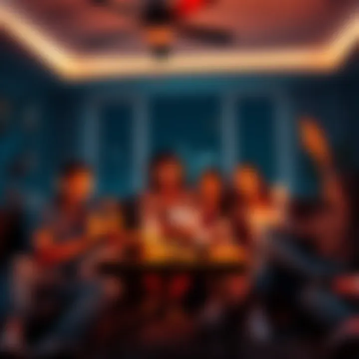 A group of friends playing Dead by Daylight together, enjoying a fun and relaxed gaming session in a cozy living room.