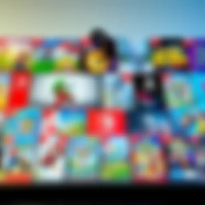 A variety of Nintendo Switch games displayed with colorful covers, appealing to casual players of all ages.