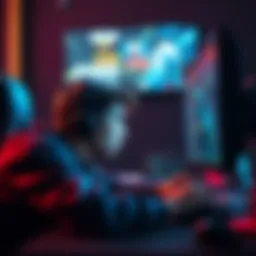 A casual gamer looking frustrated at a computer screen while playing a competitive game, showing signs of disappointment after a lost match.