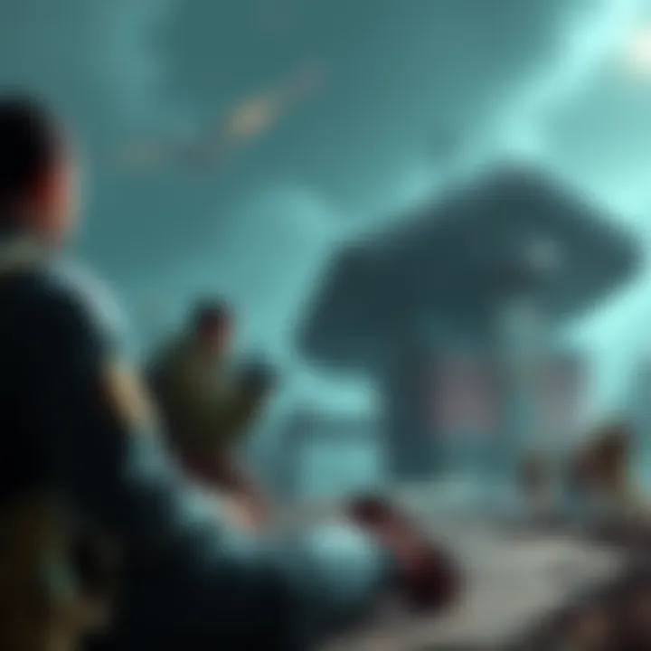 A scene showing casual players enjoying the Marathon game, with simplified contracts and a new inventory system visible in the Dire Marsh zone.