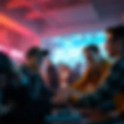 A group of casual players engaging in a survivor game, smiling and having fun while playing together