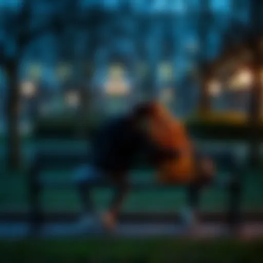 Two people sitting on a park bench, leaning comfortably towards each other, showing a relaxed yet neutral interaction, representing casual relationships.