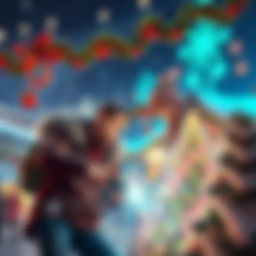 Cat Holloway and Lars at Winterfest Cat Holloway and Lars preparing for the Threat Level Mythic challenge at Winterfest, surrounded by festive decorations and excitement.