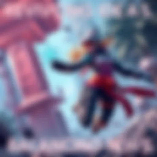 Concept art showing Catalyst in action, highlighting her movement abilities and interactions with the environment