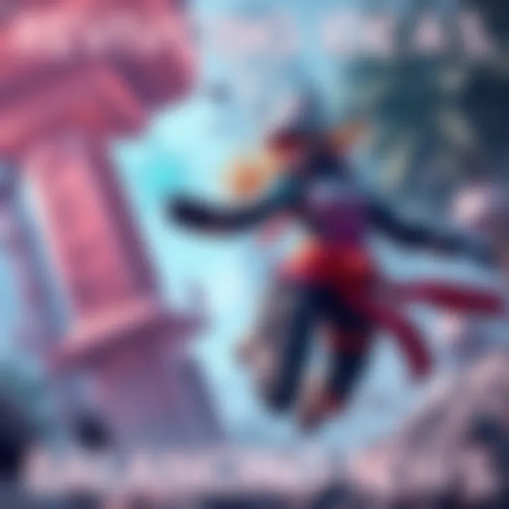 Concept art showing Catalyst in action, highlighting her movement abilities and interactions with the environment
