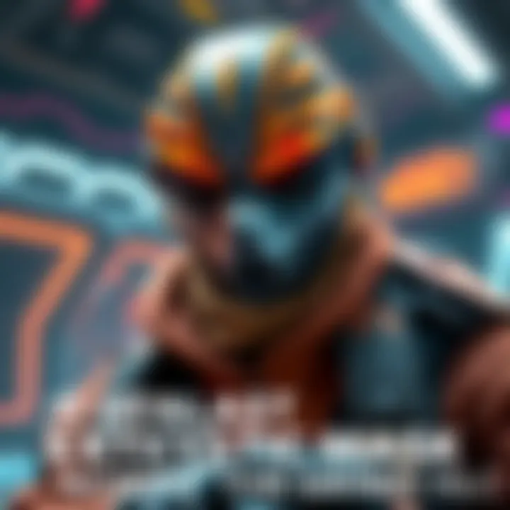 A player wearing the Catalyst Exotic mask in a futuristic setting, showcasing its unique design and features during a mission.