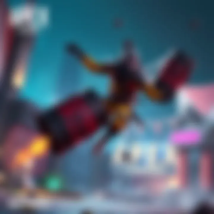 Apex Legends character Caustic throwing a barrel while jumping in a game, showcasing the action and mechanics involved.