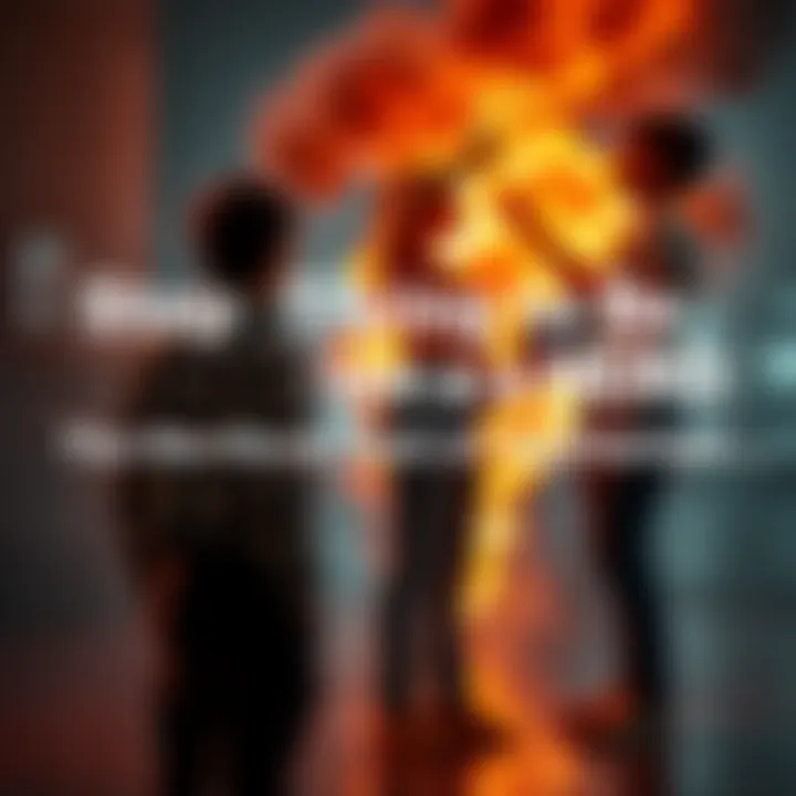 A concerned individual stands back, observing a heated argument between two others, highlighting the risks of vigilantism.