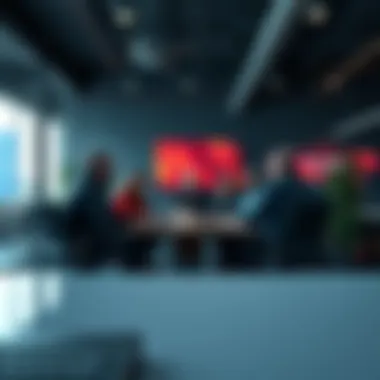 CD Projekt Red team discussing development costs for The Witcher 4 in a modern office setting