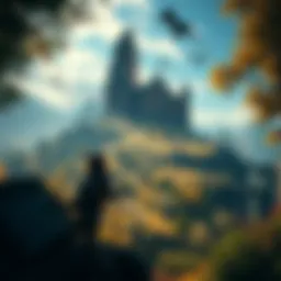 A vibrant open-world scene from CD Projekt Red's Hadar, showcasing a lush landscape with diverse environments and adventurous characters.