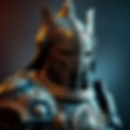 Ceadeus Armor Design Ceadeus armor featuring Viking and Anubis influences, showcasing intricate patterns and details.