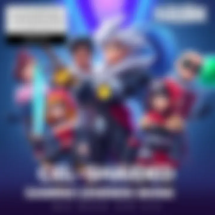 A collection of cel-shaded skins featuring popular characters from the Gaming Legends series, showing various designs and color styles.