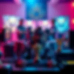 A group of gamers proudly showing off their achievements in Kovaaks with gaming setups and trophies