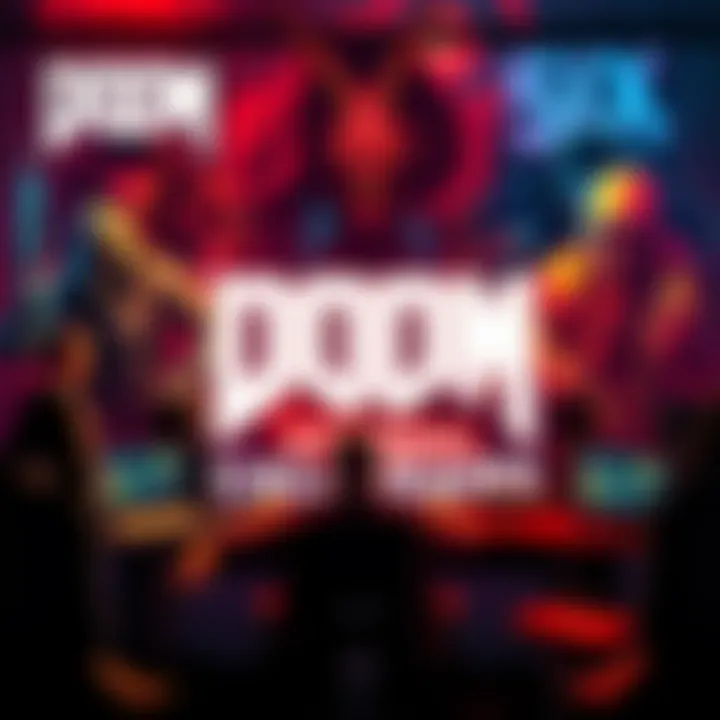 Fans celebrating the sixth anniversary of DOOM Eternal with gaming setups and posters