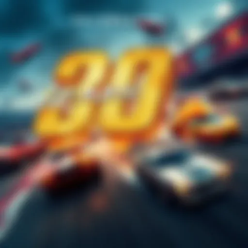 A collage of Destruction Derby gameplay featuring cars crashing and racing on a track, celebrating the game's anniversary.